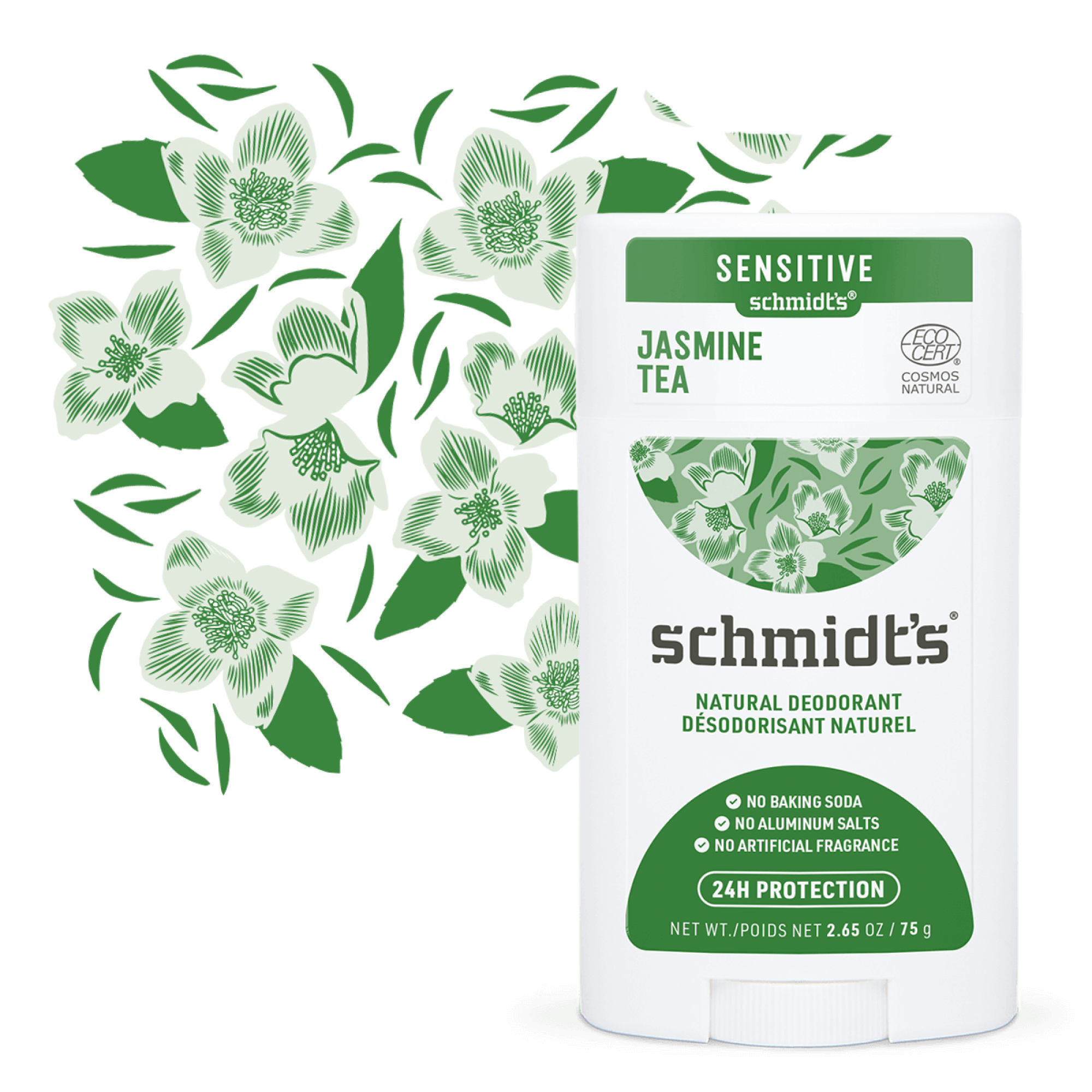 Natural Deodorant Jasime Tea for Sensitive Skin Schmidt's Naturals